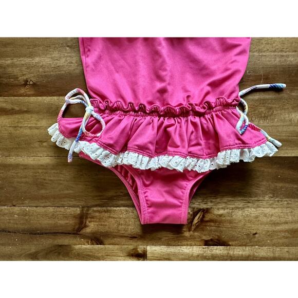 Wildling By Well Dressed Wolf Hot Pink Skirted Ruffle Lace One Piece Swimsuit 3 - Picture 8 of 8